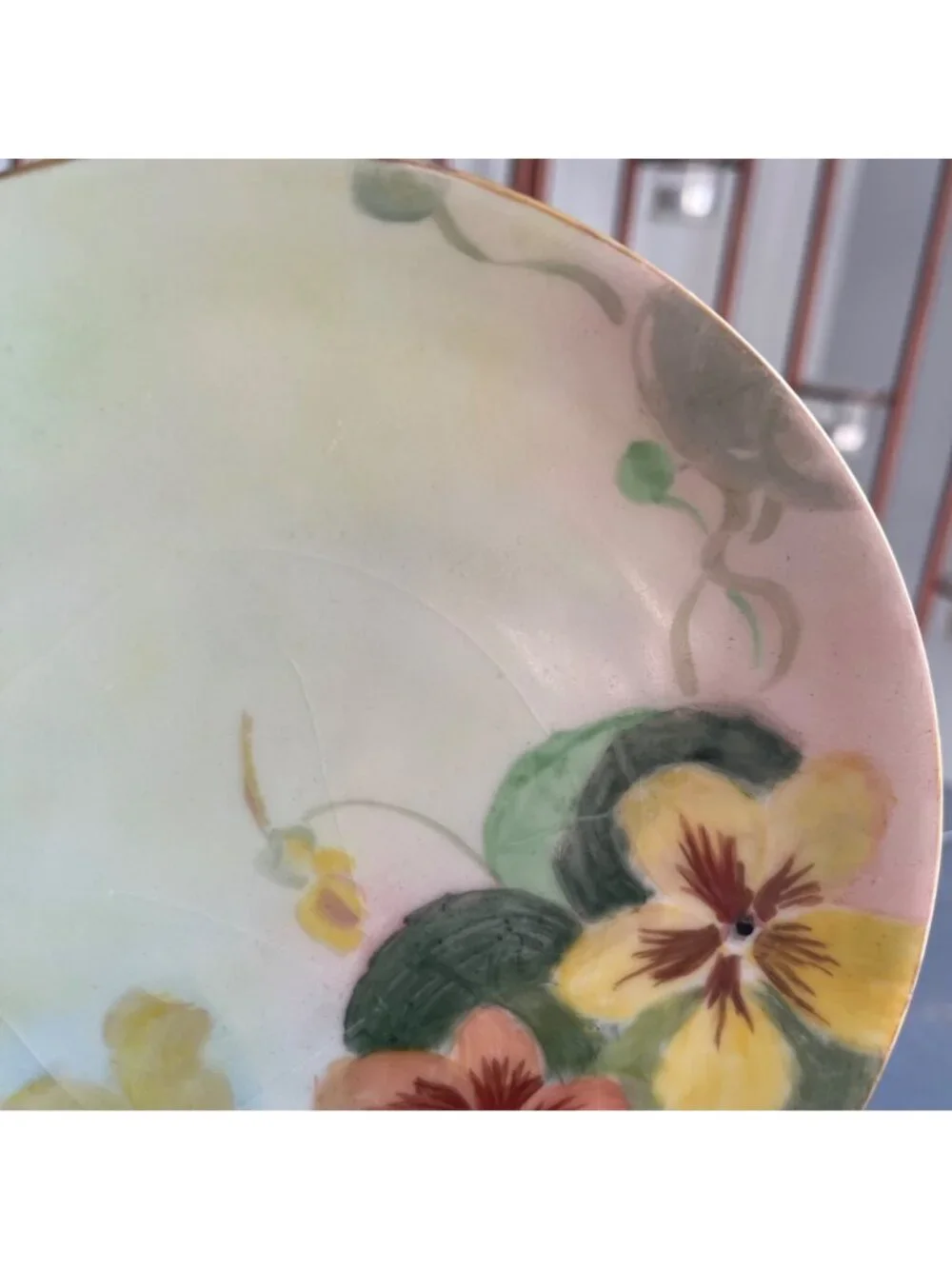Antique The Geo H. Bowman Co Hand Painted Floral Plate